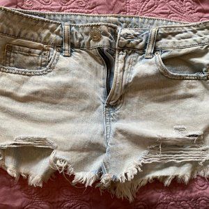 High waisted jean shorts